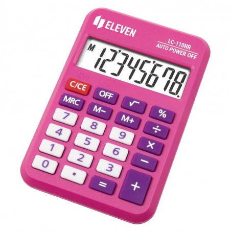 Kalkulator-biurowy-kieszonkowy-8-cyfrowy-Eleven-LC-110NR-Rozowy