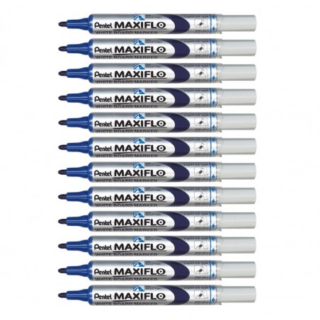 Marker-do-tablic-suchościeralnych-Pentel-Maxiflo-S-niebieski-zestaw-12-szt