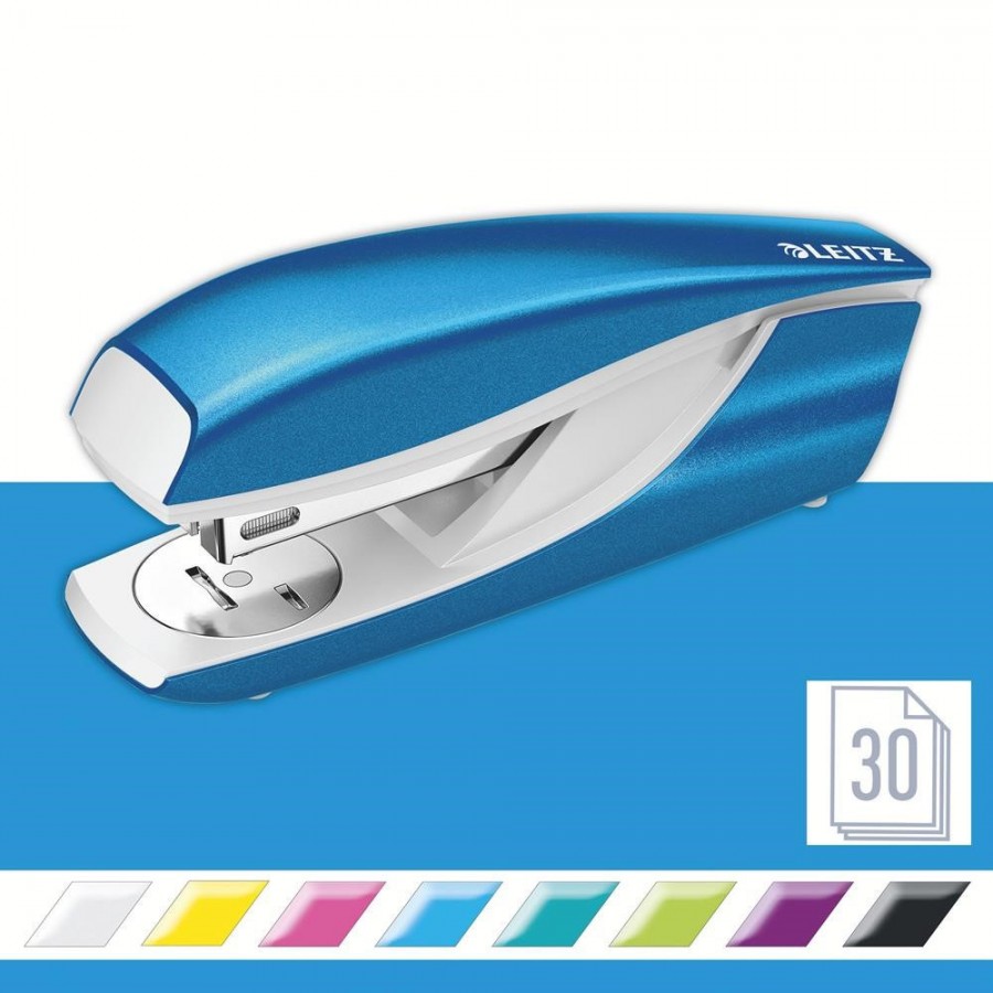 Zszywacz-Leitz-5502-Średni-metalowy-30-Kartek-metaliczno-niebieski