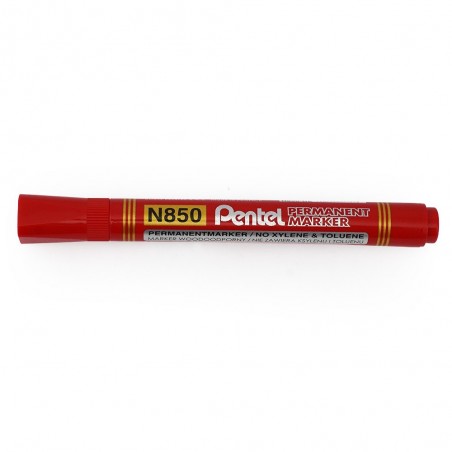 Marker Permanentny Pentel N850 Czerwony, Okrągłą Końcówka