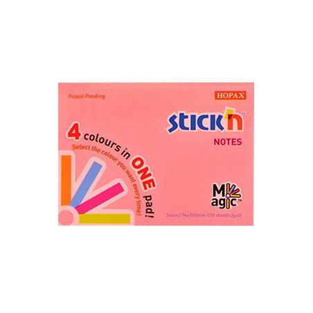 Karteczki-Samoprzylepne-Stick"N-Magic-Pad-76X101Mm-Neon-Mix
