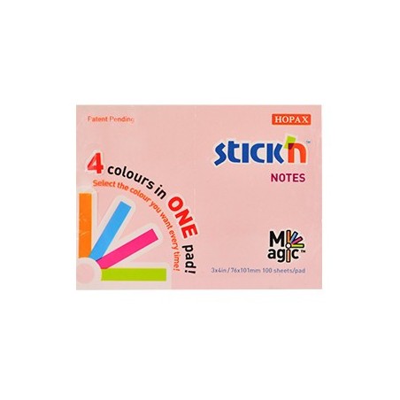 Karteczki-Samoprzylepne-Stick"N-Magic-Pad-76X101Mm-Pastel-Mix