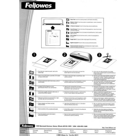 Arkusze czyszczące / carriery A4 do laminatora Fellowes