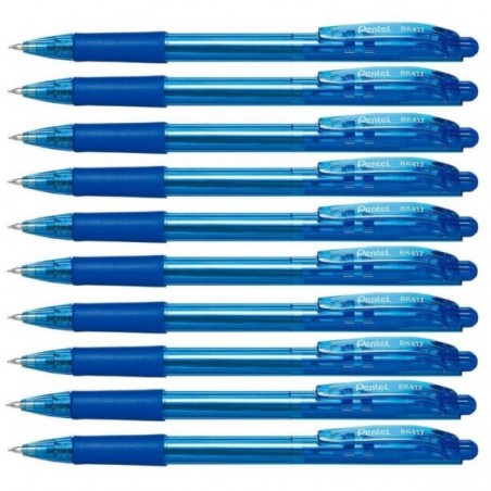 10x-Dlugopis-Pentel-BK-417-automatyczny-niebieski