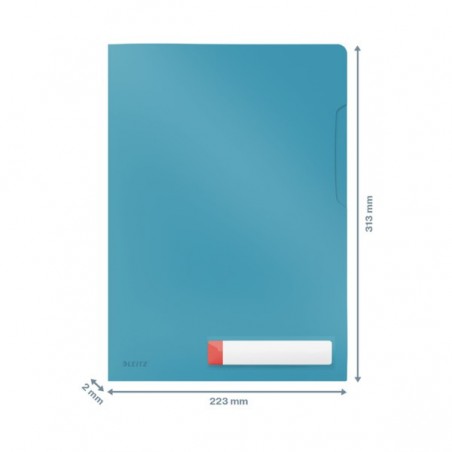 Folder A4 z kieszonką na etykietę Leitz Cosy, niebieska