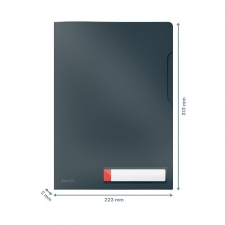 Folder A4 z kieszonką na etykietę Leitz Cosy, szara