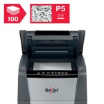 Niszczarka Rexel Optimum AutoFeed+ 100M, (P-5), 100 kartek, 34 l kosz