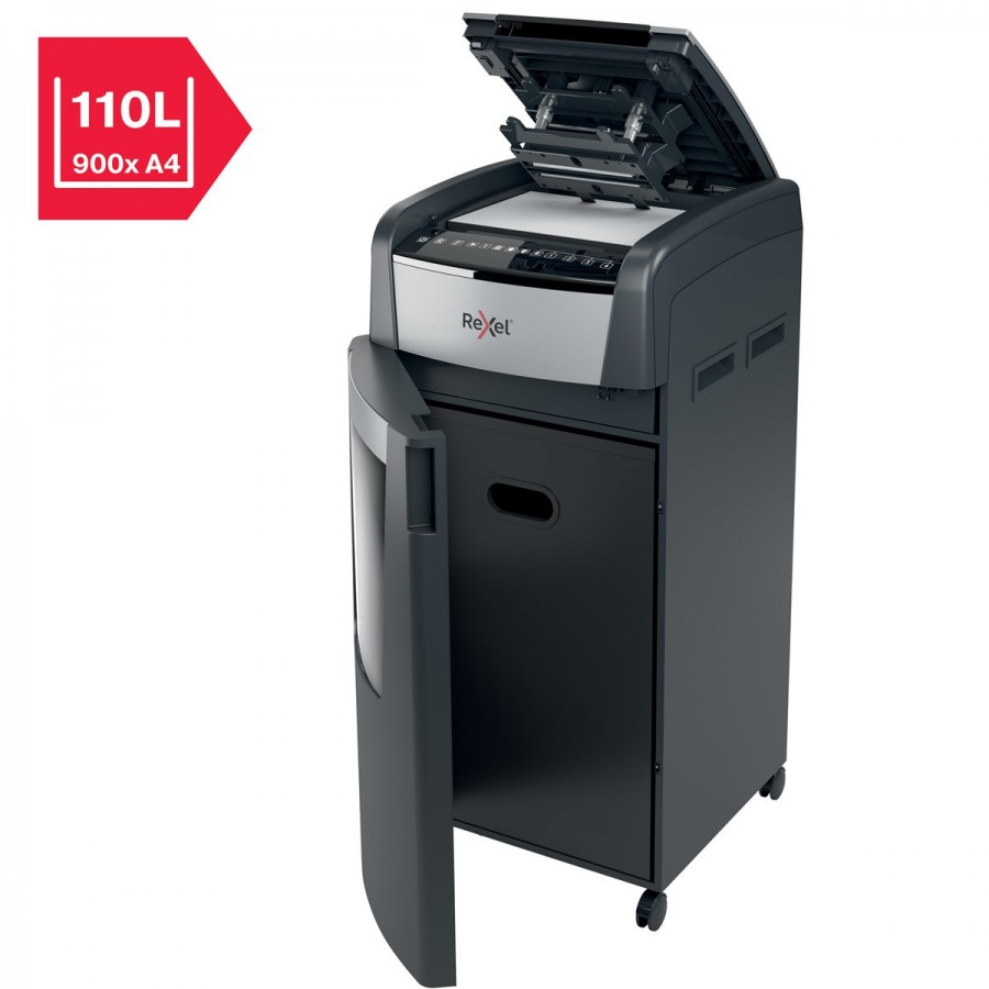 Niszczarka Rexel Optimum AutoFeed+ 600X, (P-4), 600 kartek, 110 l kosz