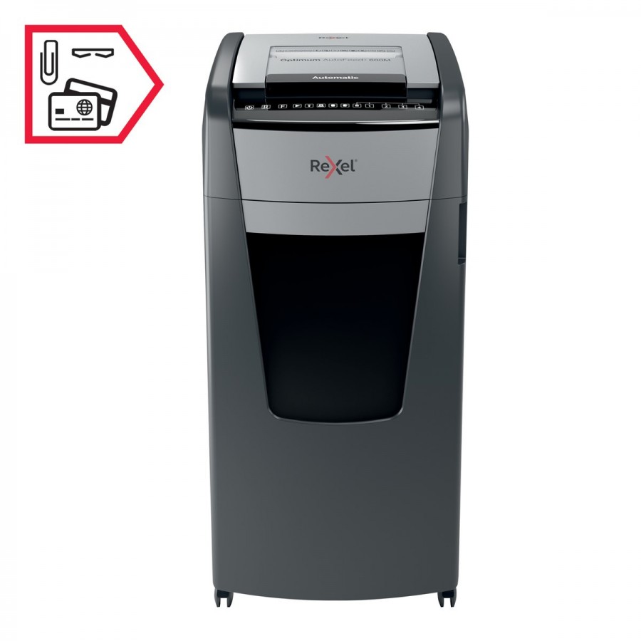 Niszczarka Rexel Optimum AutoFeed+ 600M, (P-5), 600 kartek, 110 l kosz