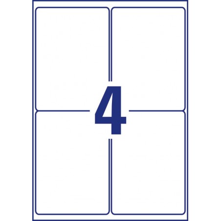 etykiety papierowe błyszczące Avery Zweckform, A4, 40 ark., 99,1x139mm, białe błyszczące
