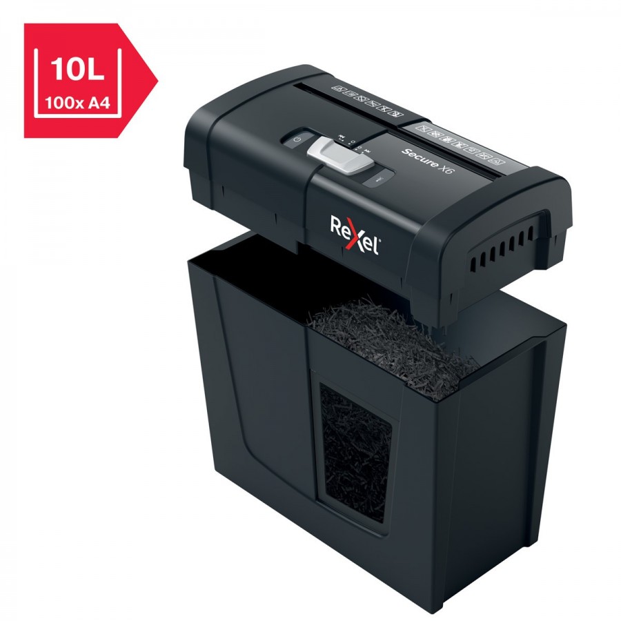 Niszczarka Rexel Secure X6, (P-4), 6 kartek, 10 l kosz