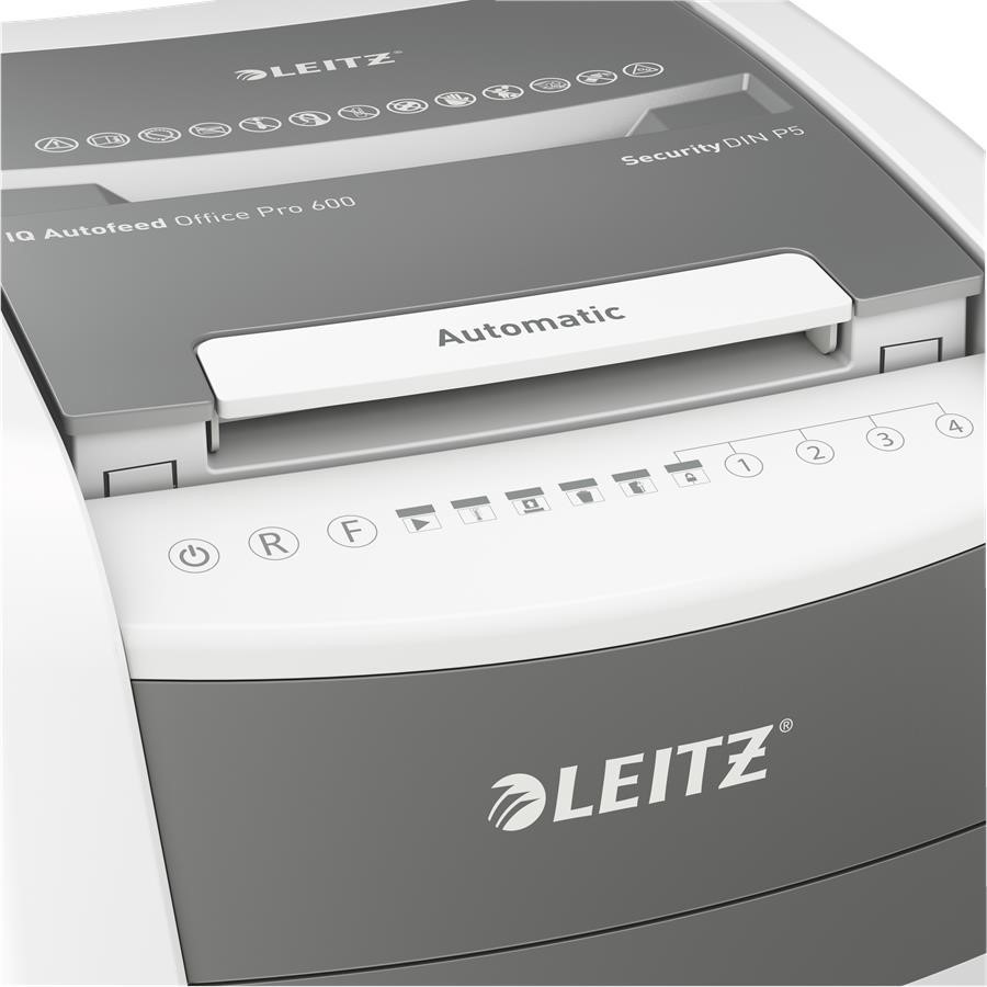 Niszczarka Automatyczna Leitz IQ AutoFeed 600, P5, 600 kartek, 110 l kosz