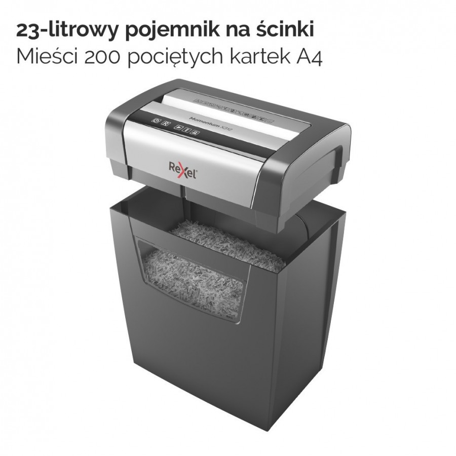 Niszczarka Rexel Momentum X312, 12 kartek, 23 l kosz