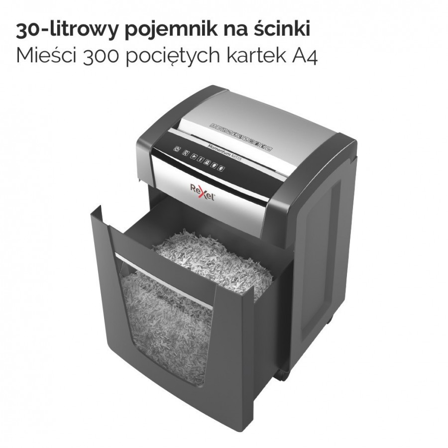 Niszczarka Rexel Momentum M515, 15 kartek, 30 l kosz