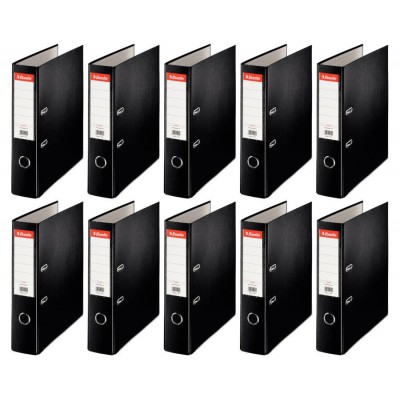 Segregator-Esselte-A4-Z-Dzwignia-Ekonomiczny-75-Mm-Czarny-zestaw-10-szt