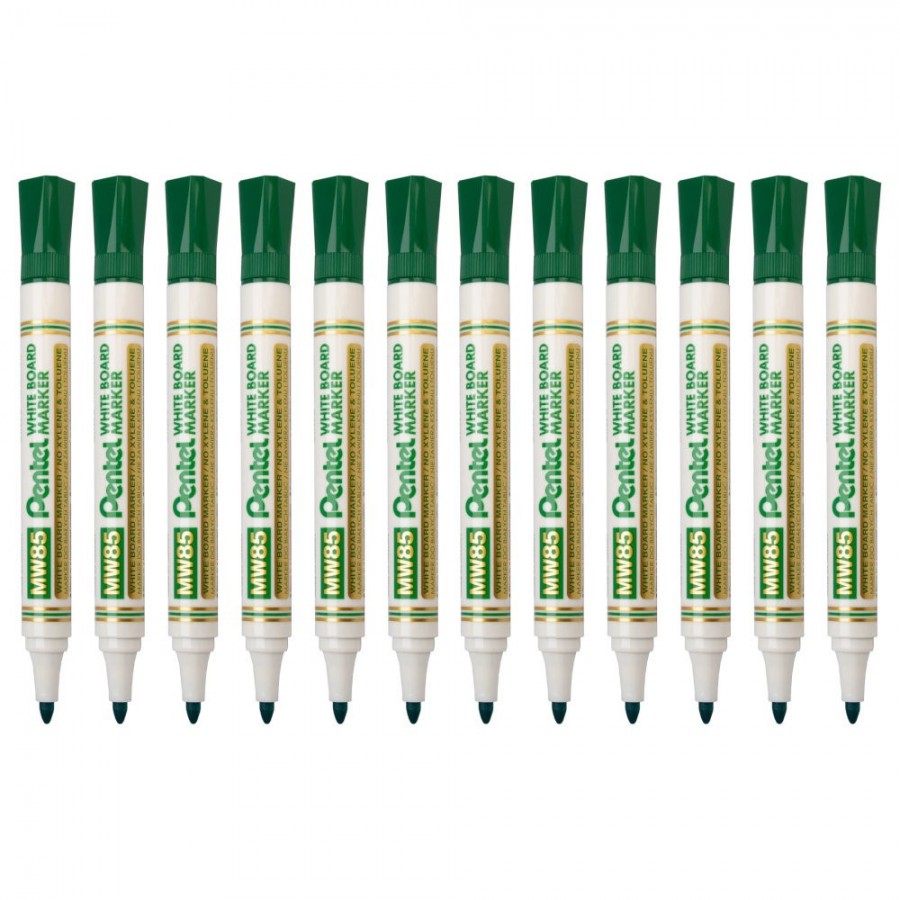 Marker-Do-Tablic-Suchościeralnych-Pentel-MW85-Zielony-zestaw-12-szt