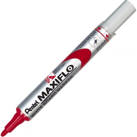 Marker do tablic suchościeralnych Pentel Maxiflo S czerwony - zestaw 24 szt