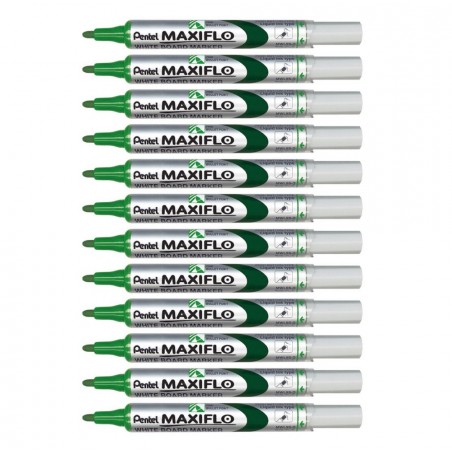 Marker-do-tablic-suchościeralnych-Pentel-Maxiflo-S-zielony-zestaw-12-szt