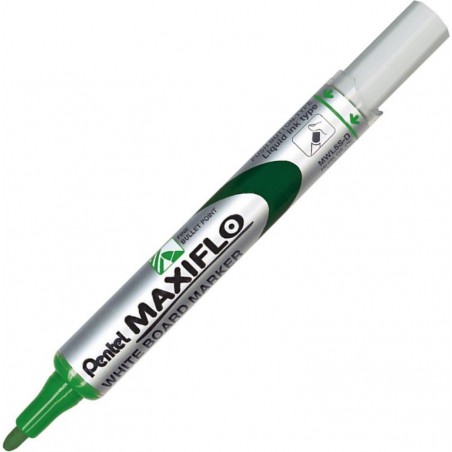Marker do tablic suchościeralnych Pentel Maxiflo S zielony - zestaw 24 szt