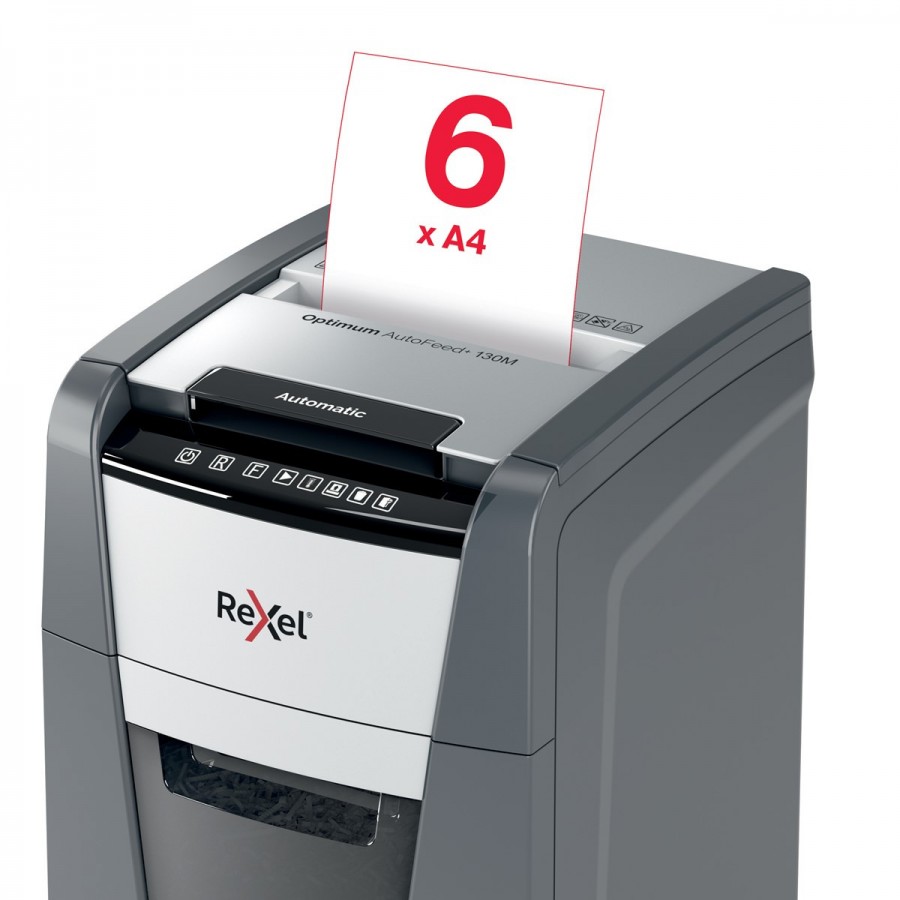 Niszczarka Rexel Optimum AutoFeed+ 130M, (P-5), 130 kartek, 44 l kosz