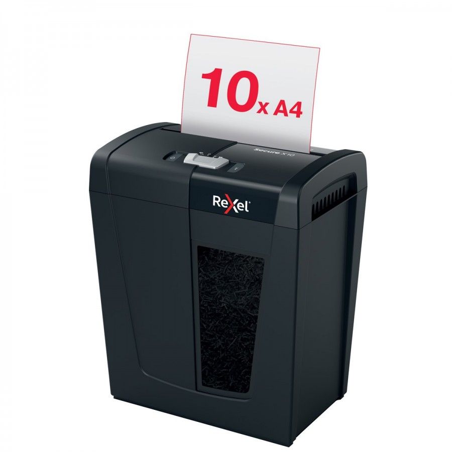 Niszczarka Rexel Secure X10 (P-4), 10 kartek, 18 l kosz