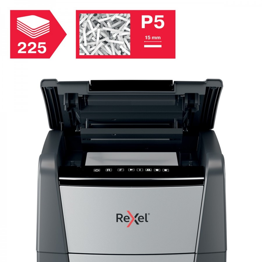Niszczarka Rexel Optimum AutoFeed+ 225M, (P-5), 225 kartek, 60 l kosz