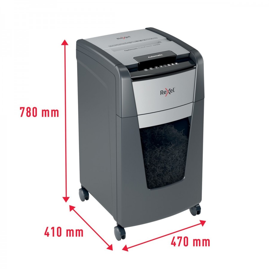 Niszczarka Rexel Optimum AutoFeed+ 225M, (P-5), 225 kartek, 60 l kosz