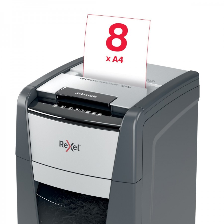 Niszczarka Rexel Optimum AutoFeed+ 225M, (P-5), 225 kartek, 60 l kosz