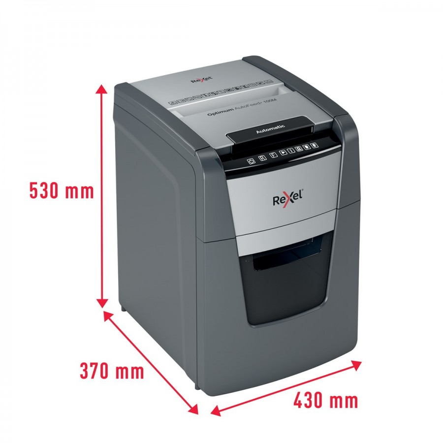 Niszczarka Rexel Optimum AutoFeed+ 100M, (P-5), 100 kartek, 34 l kosz