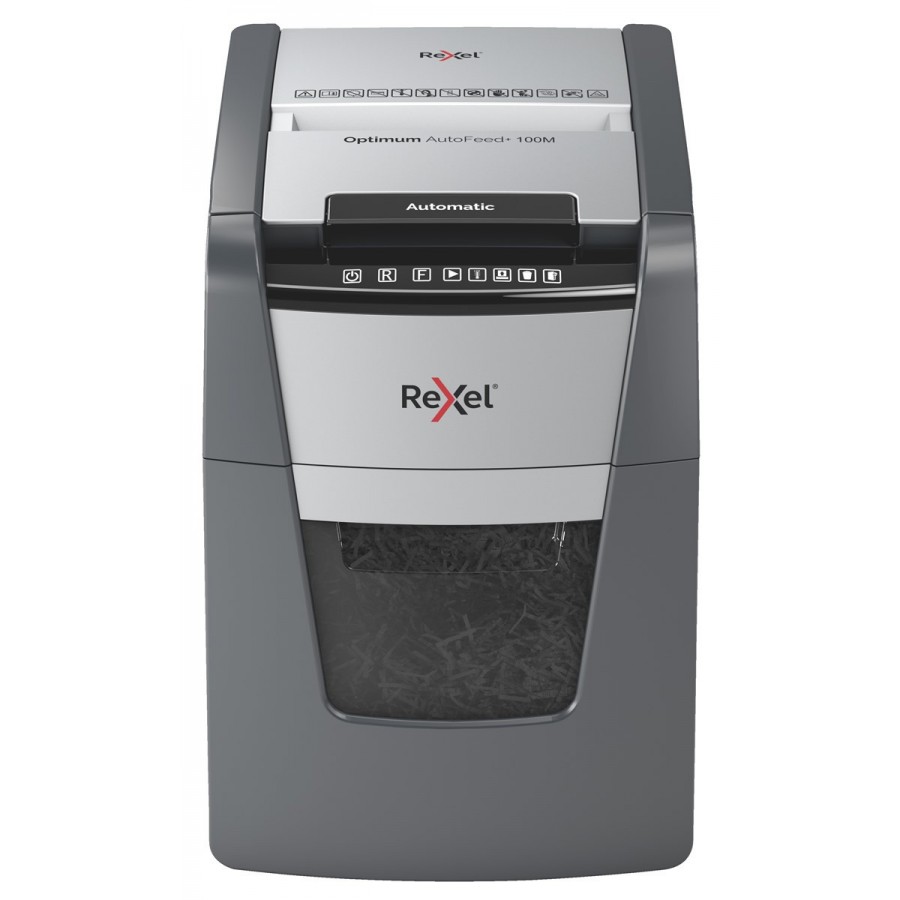 Niszczarka Rexel Optimum AutoFeed+ 100M, (P-5), 100 kartek, 34 l kosz