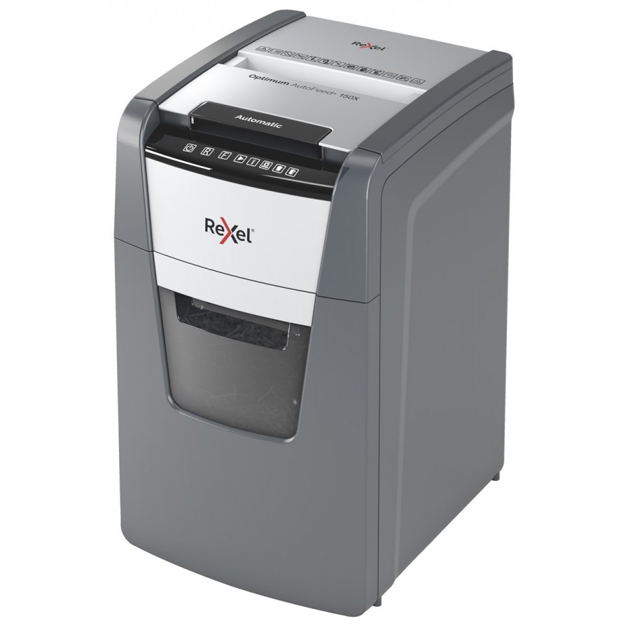 Niszczarka Rexel Optimum AutoFeed+ 150X, (P-4), 150 kartek, 44 l kosz