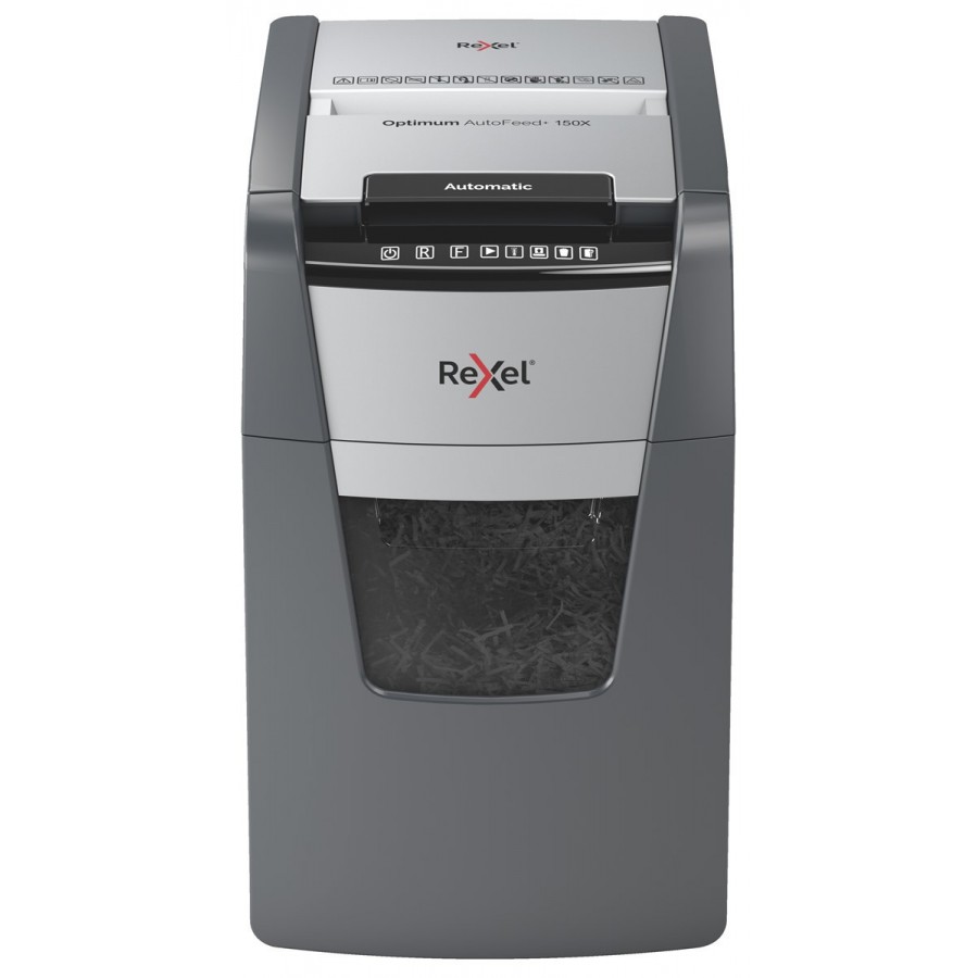 Niszczarka Rexel Optimum AutoFeed+ 150X, (P-4), 150 kartek, 44 l kosz