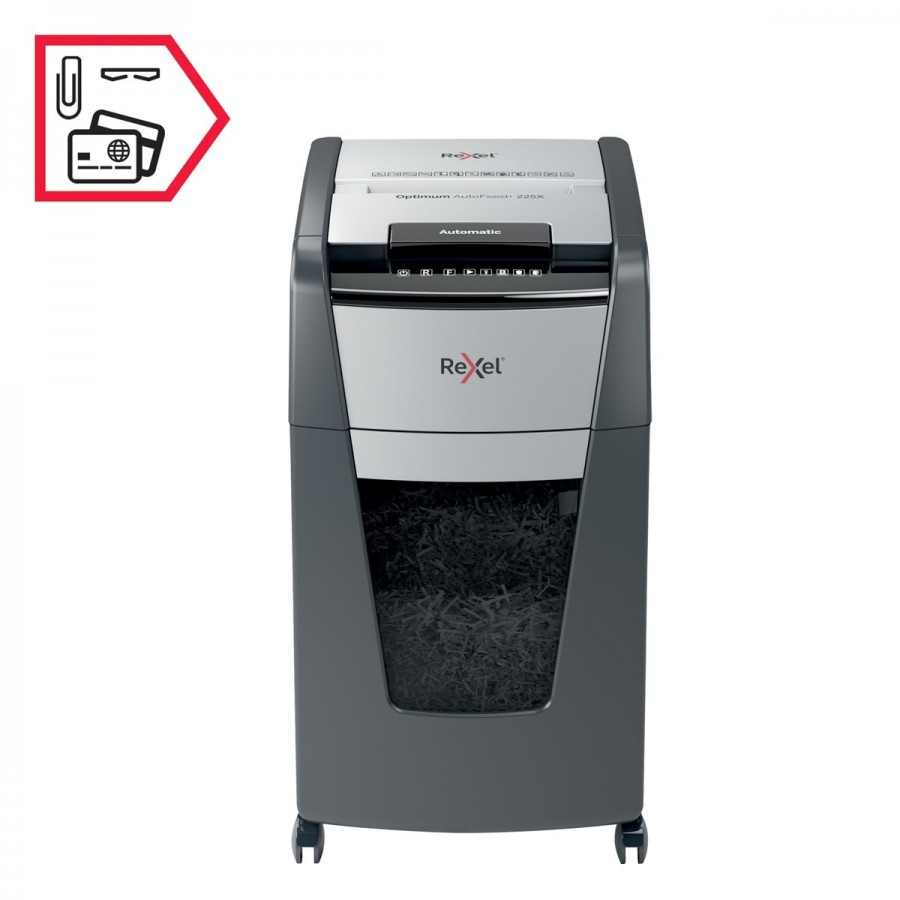 Niszczarka Rexel Optimum AutoFeed+ 225X, (P-4), 225 kartek, 60 l kosz