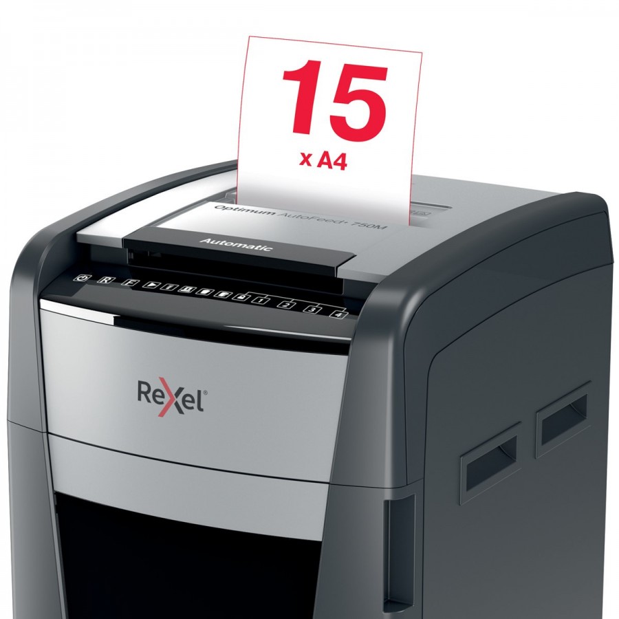 Niszczarka Rexel Optimum AutoFeed+ 750M, (P-5), 750 kartek, 140 l kosz