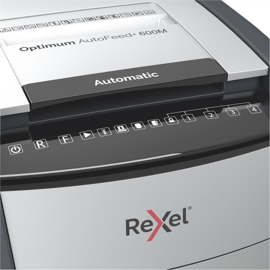 Niszczarka Rexel Optimum AutoFeed+ 600M, (P-5), 600 kartek, 110 l kosz