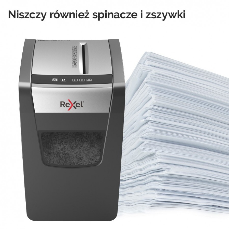 Niszczarka Rexel Momentum X410-SL Slimline, 10 kartek, 23 l kosz