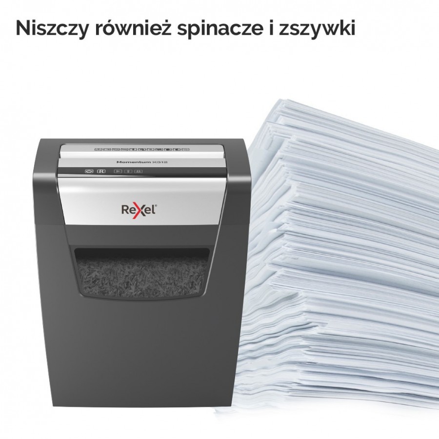 Niszczarka Rexel Momentum X312, 12 kartek, 23 l kosz