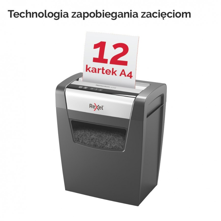 Niszczarka Rexel Momentum X312, 12 kartek, 23 l kosz