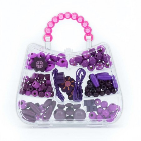 Zestaw kreatywny FIORELLO do tworzenia biżuterii w kuferku  - fioletowy