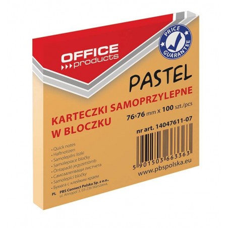 Karteczki-Samoprzylepne-Office-Products-Pastelowe-Pomaranczowe