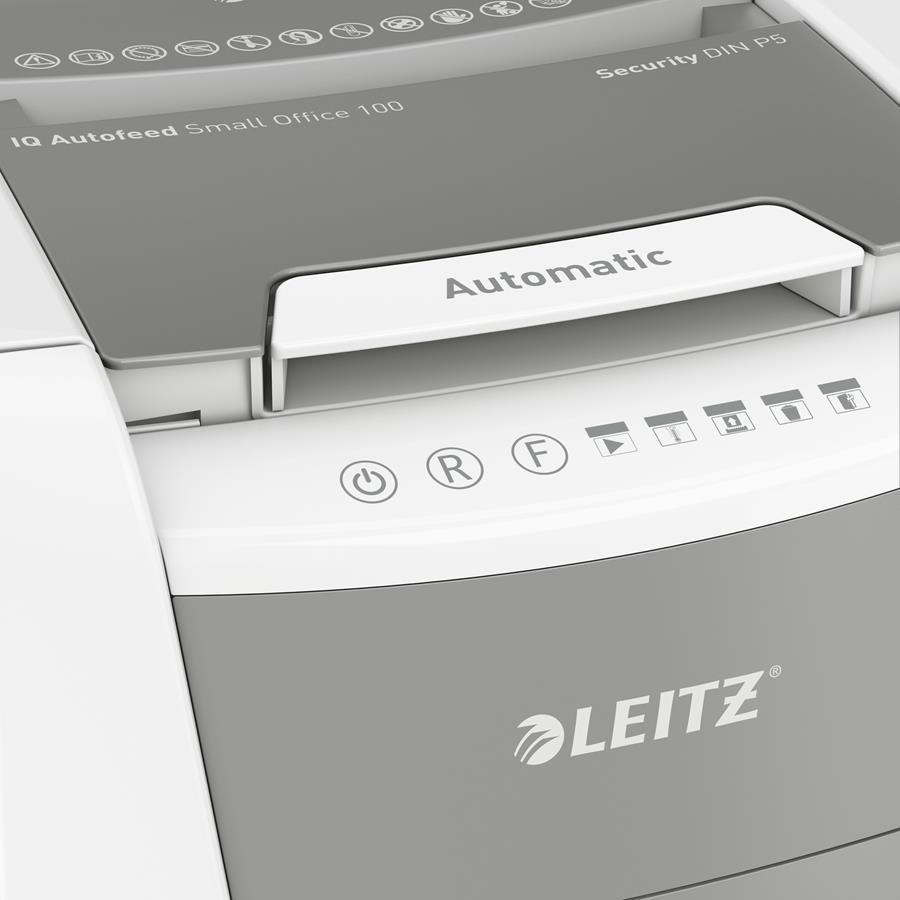 Niszczarka Automatyczna Leitz IQ AutoFeed 100, P5, 100 kartek, 34 l kosz