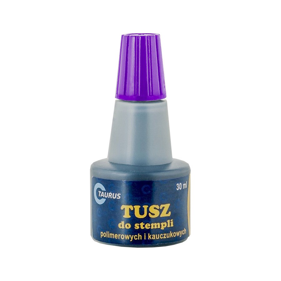 Tusz do stempli 30ml polimerowy kauczukowy Taurus Fioletowy
