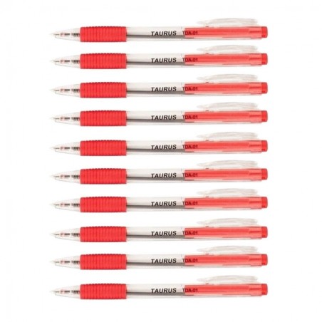 Długopis automatyczny Taurus TDA-01 czerwony 10 szt