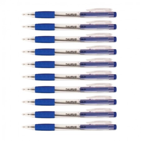 Długopis automatyczny Taurus TDA-01 niebieski 10 szt