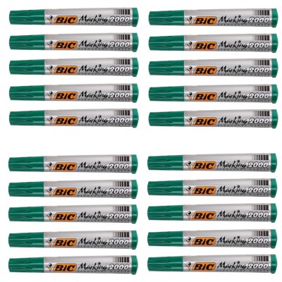 Marker Permanentny Bic Zielony Okrągła Końcówka 20szt