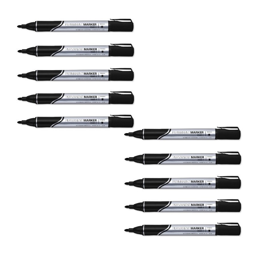 Marker permanentny okrągła końcówka Rystor RMP czarny x10