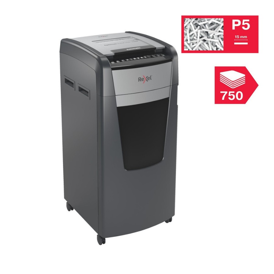 Niszczarka Rexel Optimum AutoFeed+ 750M, (P-5), 750 kartek, 140 l kosz