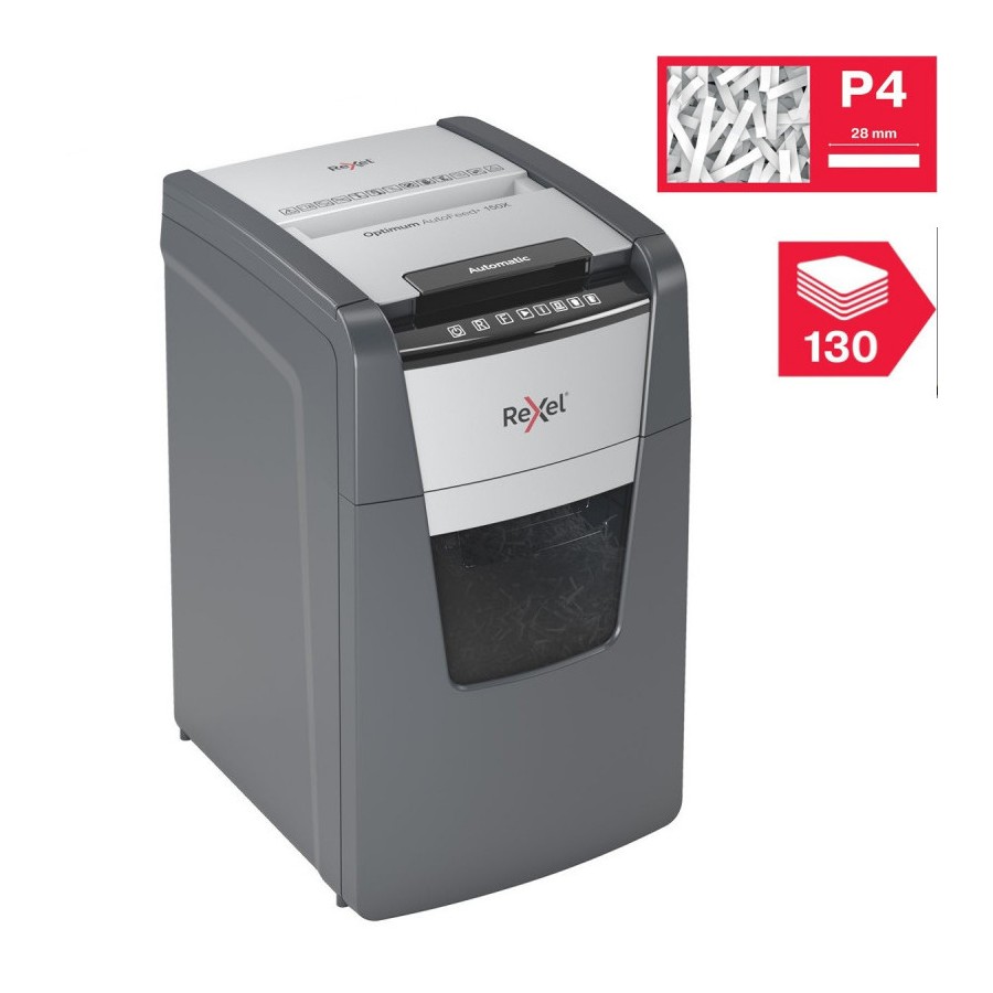 Niszczarka Rexel Optimum AutoFeed+ 130X, (P-4), 130 kartek, 44 l kosz