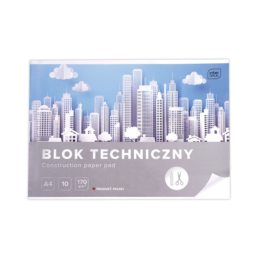 Blok Techniczny Biały A4 10 Kartek 170g/m2