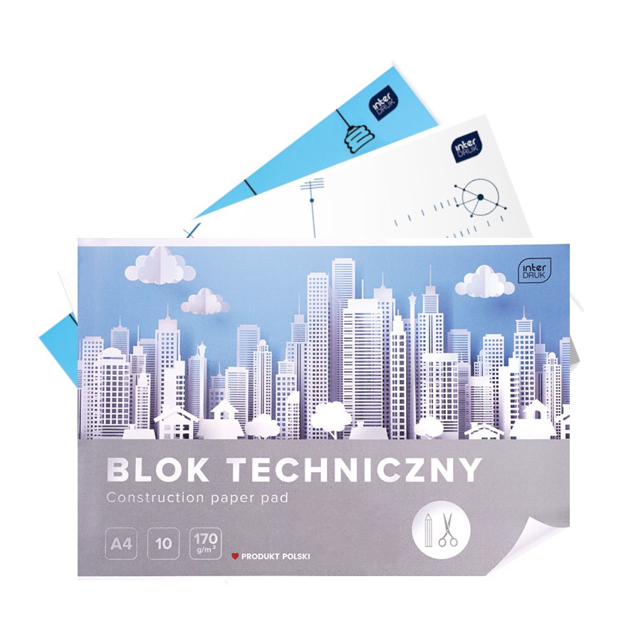 Blok Techniczny Biały A4 10 Kartek 170g/m2